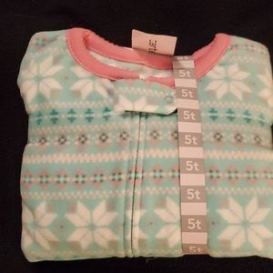Carter's Girls 5T Fleece Snowflake Footie Pajamas